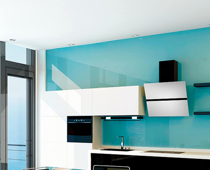 Décoration murale cuisine moderne avec résine murale bleue